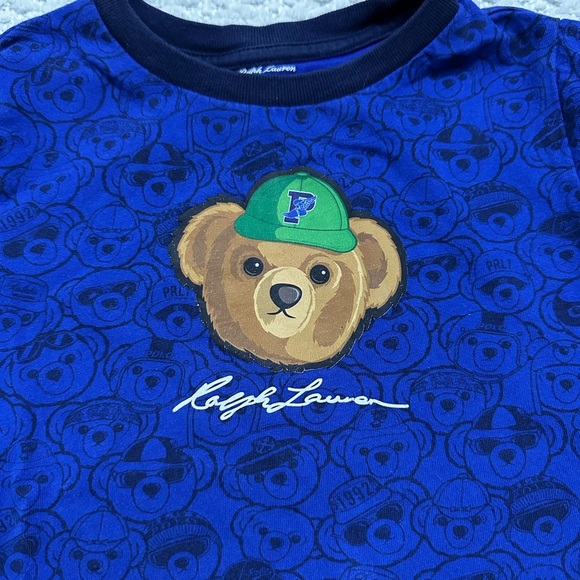 Polo Ralph Lauren Royal Blue Polo Bear Graphic T-Shirt Size 24M - Picture 2 of 7